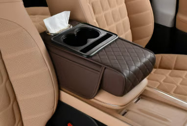 Coussin de rangement pour accoudoir de voiture en coton