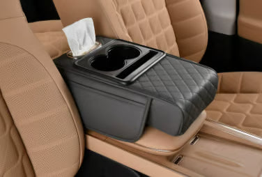 Coussin de rangement pour accoudoir de voiture en coton