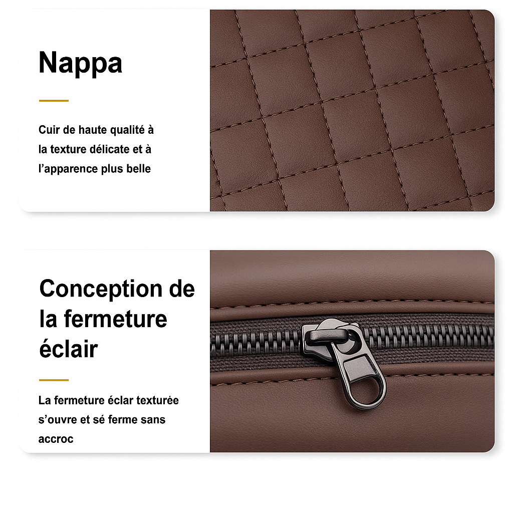 Coussin de rangement pour accoudoir de voiture en coton