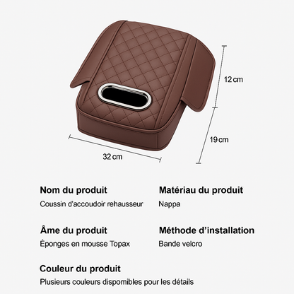 Coussin de rangement pour accoudoir de voiture en coton