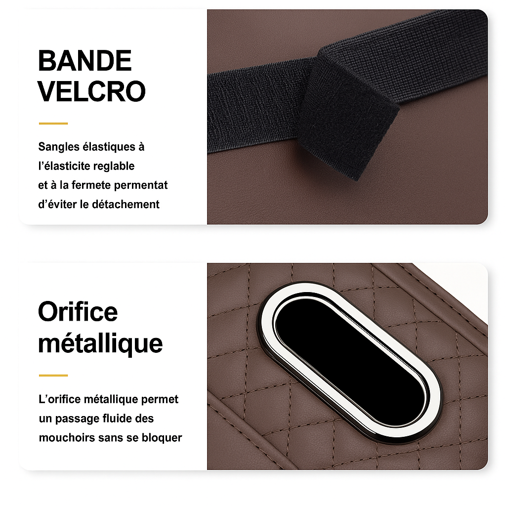 Coussin de rangement pour accoudoir de voiture en coton